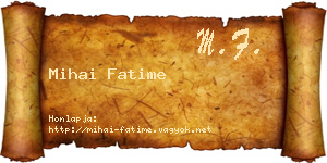 Mihai Fatime névjegykártya